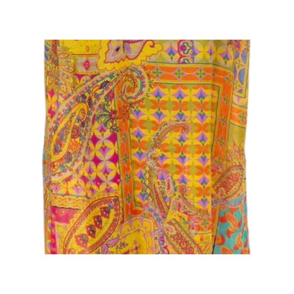 Raj Open Front Mosaic Print Kimono Yellow Gold Purple Green Fuchsia One Size - Picture 6 of 6